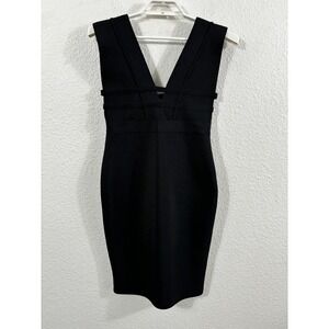 Bella Barnett Dress Womens Large Black Bandage Sleeveless V Neck Cocktail Mini‎